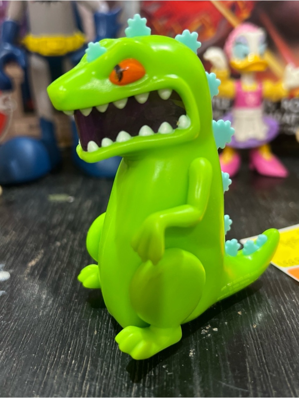 Rugrats Reptar Sparking Dinosaur Toy 1998 Pullback, Viacom Burger King Kids Meal